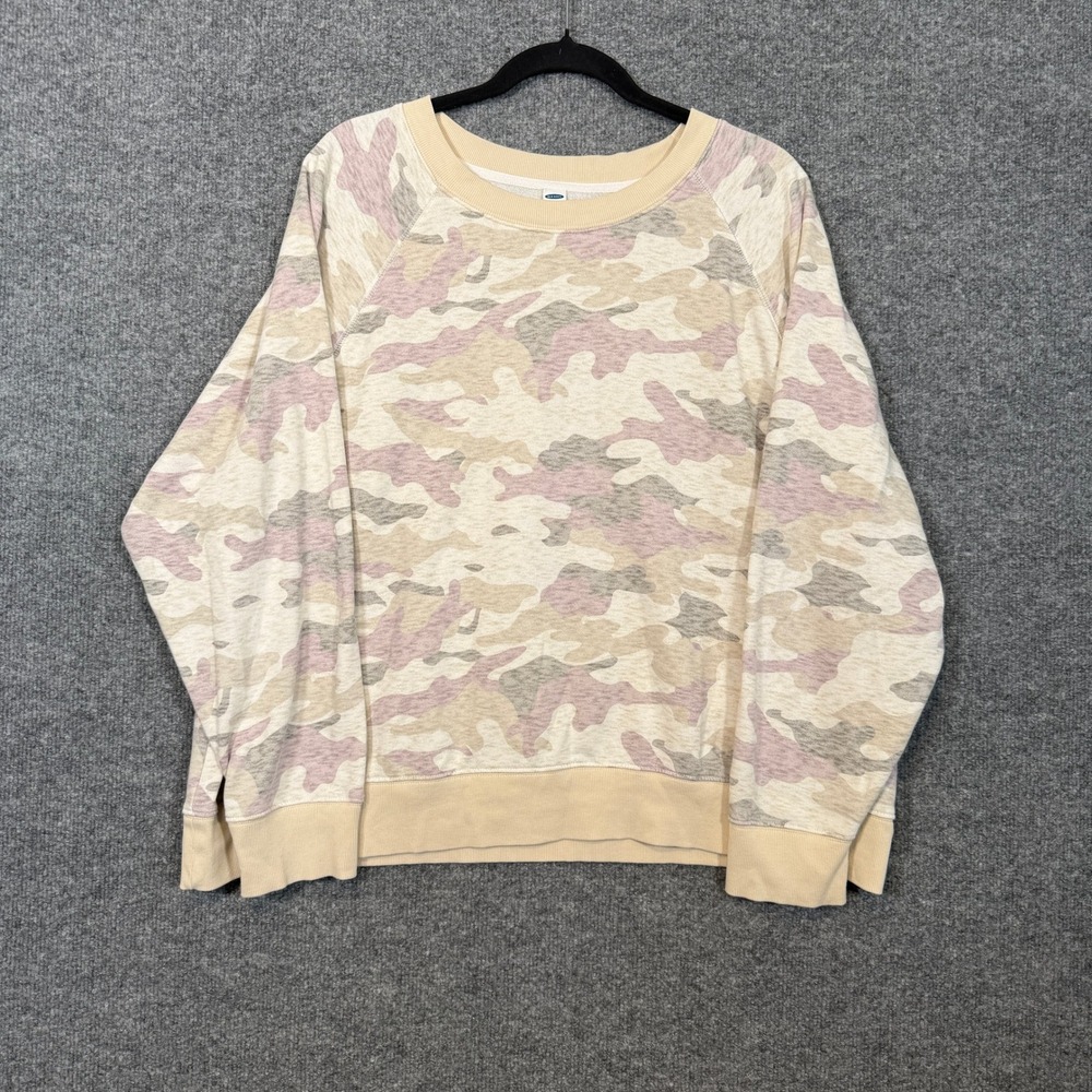 Old Navy Sweater Womens 2XL Camouflage Crewneck Sweatshirt Pullover‎ Plus Size